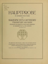 Cover of Hauptprobe in gedrängter form der Bauerschen Giesserei, Frankfurt am Main- Filialen in Barcelona und Madrid, A. Numrich & Co. in Leipzig