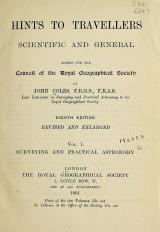 Cover of Hints to travellers v.1 (1901)