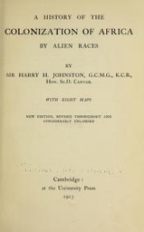 Cover of A history of the colonization of Africa by alien races