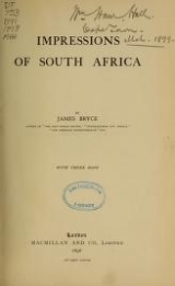 Cover of Impressions of South Africa