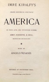 Cover of Imre Kiralfy's grand historical spectacle, America