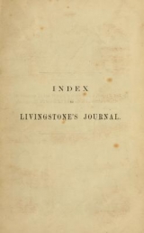 Cover of Index to Livingstone's journal