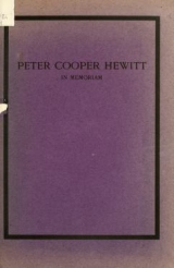 Cover of In memoriam of Peter Cooper Hewitt