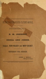 Cover of Interference, B. M. Johnson vs. Odell and Jones