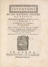 Cover of Inuentioni di Gio. Battista Isacchi da Reggio