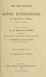 Cover of The last journals of David Livingstone in Central Africa, from 1865 to his death