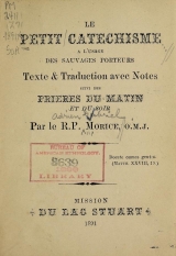 Cover of Le petit catéchisme à l'usage des sauvages Proteurs