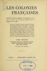 Cover of Les colonies francaises t. 1