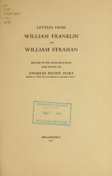 Cover of Letters from William Franklin to William Strahan