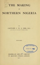 Cover of The making of Northern Nigeria
