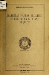 Cover of Material papers relating to the Freer gift and bequest
