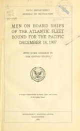 Cover of Men on board ships of the Atlantic Fleet bound for the Pacific, December 16, 1907 with home address in the United States