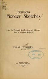 Cover of Minnesota pioneer sketches