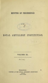 Cover of Minutes of proceedings of the Royal Artillery Institution v.11 (1879-1881)