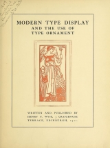 Cover of Modern type display and the use of type ornament