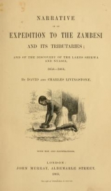Cover of Narrative of an expedition to the Zambesi and its tributaries