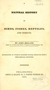 Cover of A natural history of birds, fishes, reptiles, and insects
