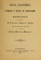 Cover of Necrología del académico D. Francisco Miquel y Badía