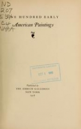 Cover of One hundred early American paintings