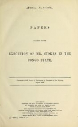 Cover of Papers relating to the execution of Mr. Stokes in the Congo State