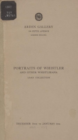 Cover of Portraits of Whistler and other Whistlerana