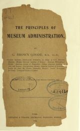 Cover of The principles of museum administration