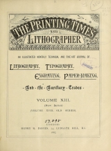 Cover of Printing times and lithographer new ser.:v.13 (1887)