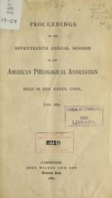 Cover of Proceedings of the annual session of the American Philological Association