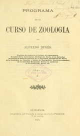 Cover of Programa de un curso de zoologia