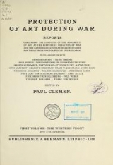 Cover of Protection of art during war v. 1