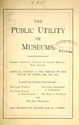 Cover of The Public utility of museums