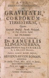 Cover of Q.F.F.Q.S. Dissertatio gradualis, De gravitate corporum terrestrium