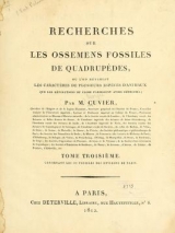 Cover of Recherches sur les ossemens fossiles de quadrupèdes - où l'on rétablit les caractères de plusieurs espèces d'animaux que les révolutions du glob