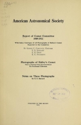 Cover of Report of Comet Committee 1909-1913