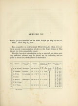 Cover of Report of the Committee on the solar eclipse of May 14 and 15, 1836