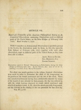 Cover of Report of a Committee of the American Philosophical Society on Astronomical Observations