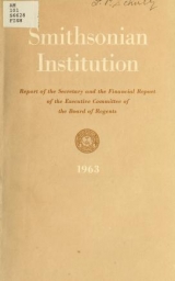 Cover of Report of the Secretary of the Smithsonian Institution and financial report of the Executive Committee of the Board of Regents for the year ending June 30