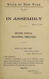 Cover of Second annual industrial directory of New York State 1913 