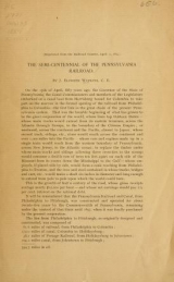 Cover of The semi-centennial of the Pennsylvania Railroad