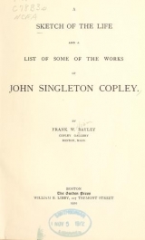 Cover of A Sketch of the life and a list of some of the works of John Singleton Copley
