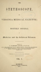 Cover of The Stethoscope and Virginia medical gazette