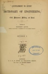 Cover of Supplement to Spons ̓dictionary of engineering, civil, mechanical, military, and naval