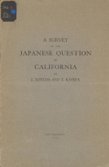 Cover of A survey of the Japanese question in California