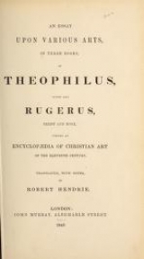 Cover of Theophili, qui et Rugerus, presbyteri et monachi, libri III. de diversis artibus- seu, Diversarum artium schedula
