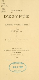 Cover of Timbres d'Égypte et de la Compagnie du Canal de Suez par J.-B. Moens