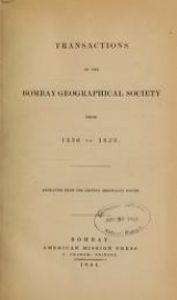 Cover of Transactions of the Bombay geographical society