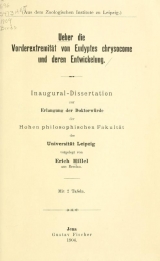 Cover of Ueber die Vorderextremität von Eudyptes chrysocome und deren Entwickelung