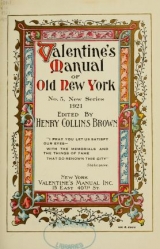 Cover of Valentine's manual of old New York