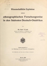 Cover of Wissenschaftliche Ergebnisse meiner ethnographischen Forschungsreise in den Südosten Deutsch-Ostafrikas