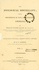 Cover of The zoological miscellany